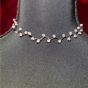 Elegant Pink Crystal Choker Necklace